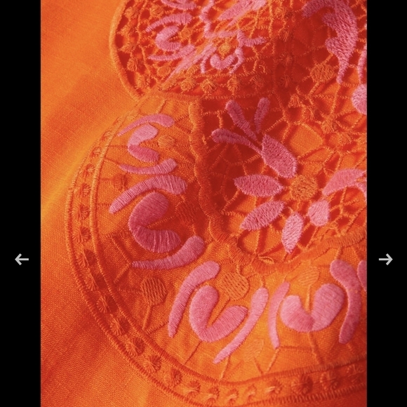 NWT BODEN sz. 6R Fleur Embroidered Linen Dress Knee Length Crochet Eyelet Lace - Picture 8 of 16